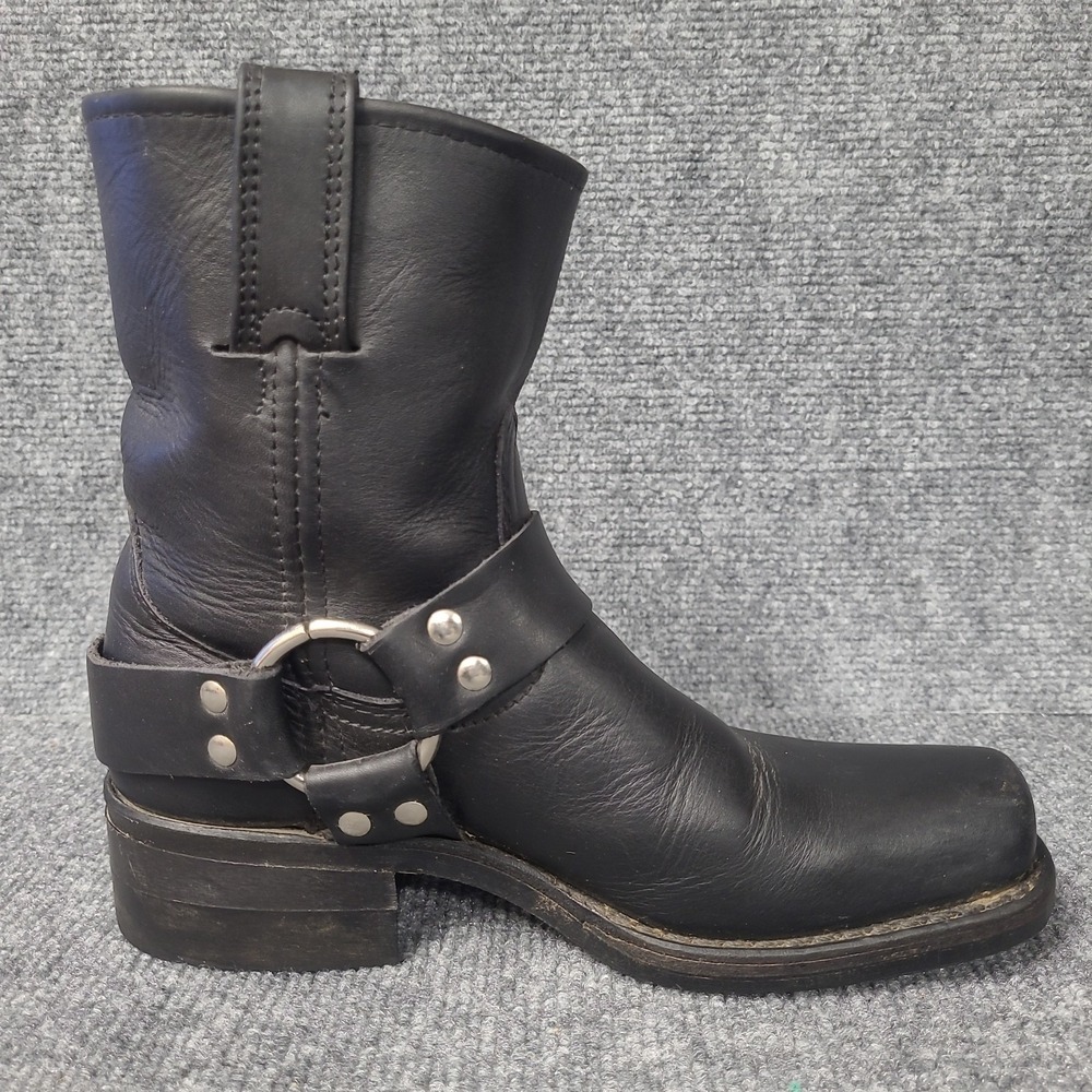 Frye Black Leather Women's Harness 8R Motorcycle Boots Size 6 - Picture 10 of 16